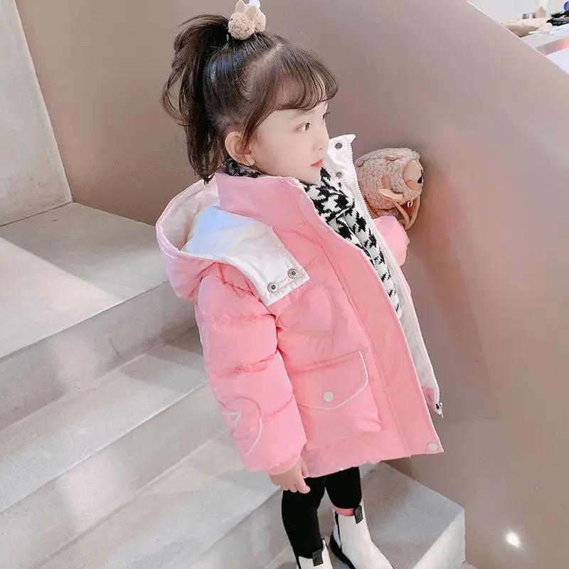 时尚潮童女童冬装衣新款洋气儿童免洗羽绒服时髦宝宝亮面袄外