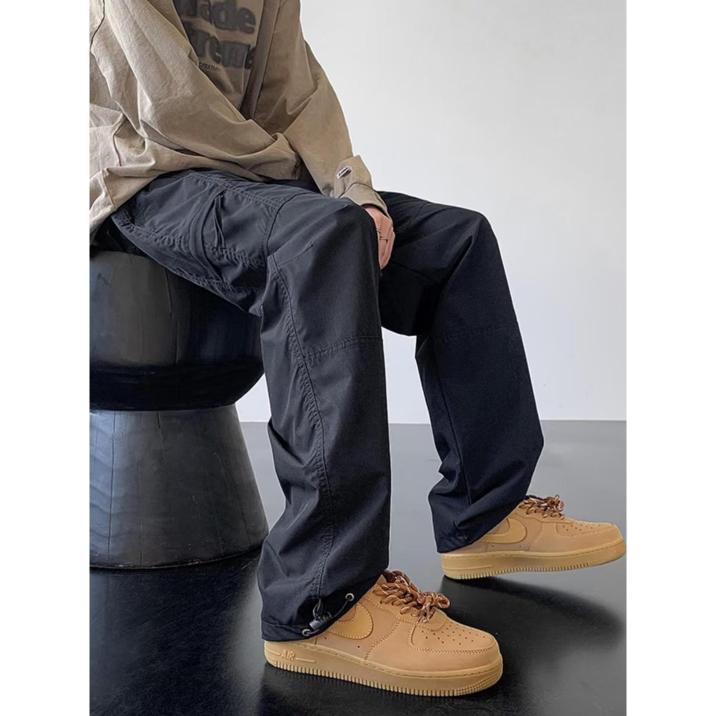 2023美式休闲裤子高街潮牌机能工装裤男款宽松户外防水冲锋裤