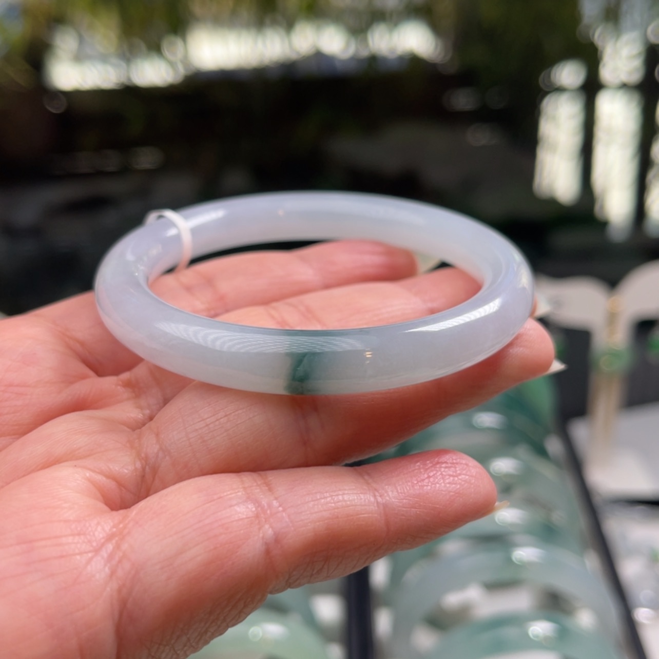 【闪购商品】翡翠手镯未镶嵌慢*来52.3圆条