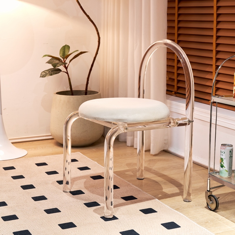 网红亚克力水晶椅椅子化妆凳透明凳子创意经济型家用梳妆凳简约