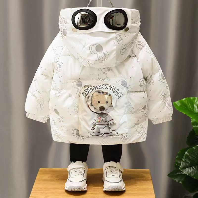 【清仓】儿童冬季外套棉服加厚亮面宇航员免洗小童宝宝羽绒服