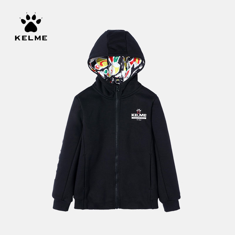 KELME卡尔美严选儿童开衫休闲运动针织连帽卫衣春秋足球训练外套Q