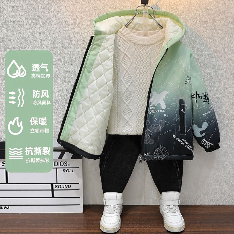 男童秋冬装加棉外套新款中大童儿童男孩冬季加厚