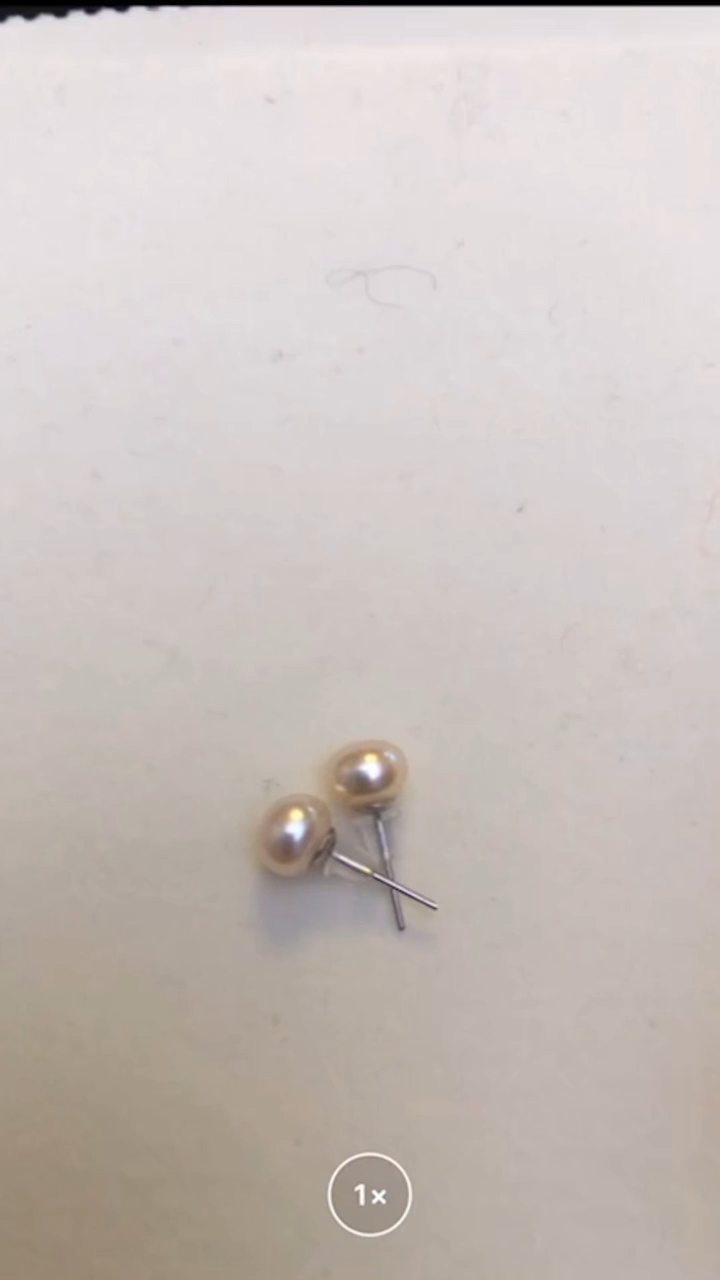 【闪购商品】淡水珍珠耳饰银S925镶嵌7-8mm耳钉