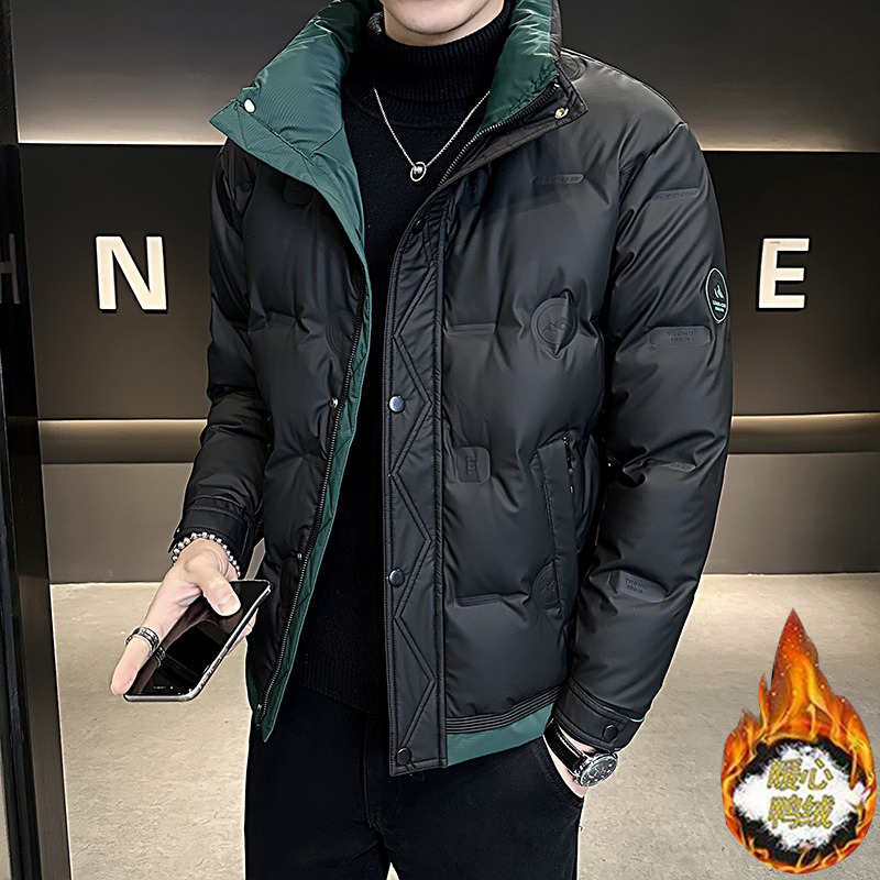 海澜之家冬季加厚立领羽绒服青年时尚百搭拼色韩版修身轻薄鸭绒外