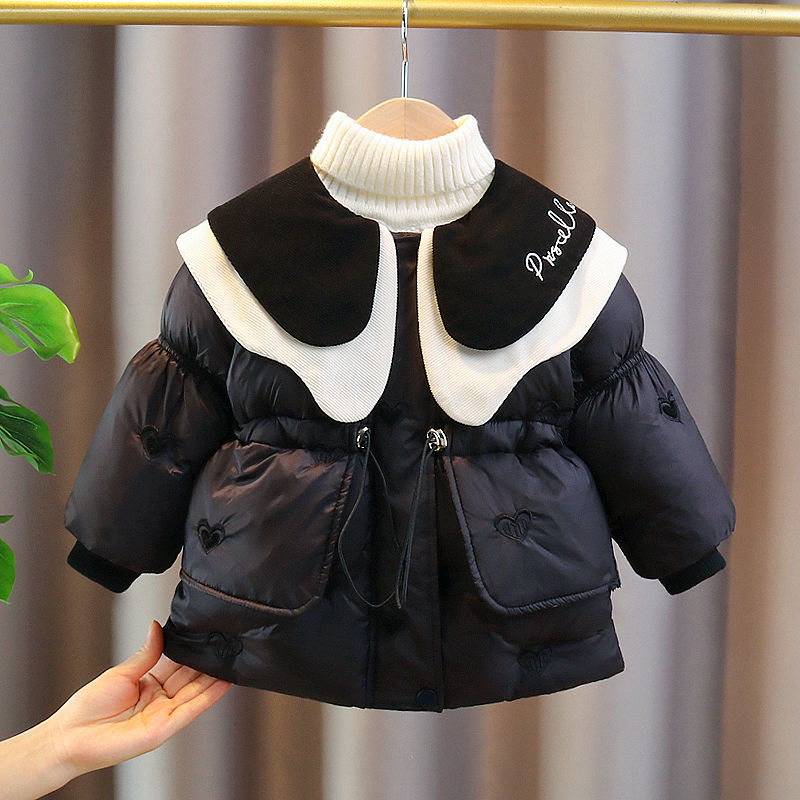 女童棉服冬装新款童装女宝宝棉衣小童洋气加热加厚外套潮c