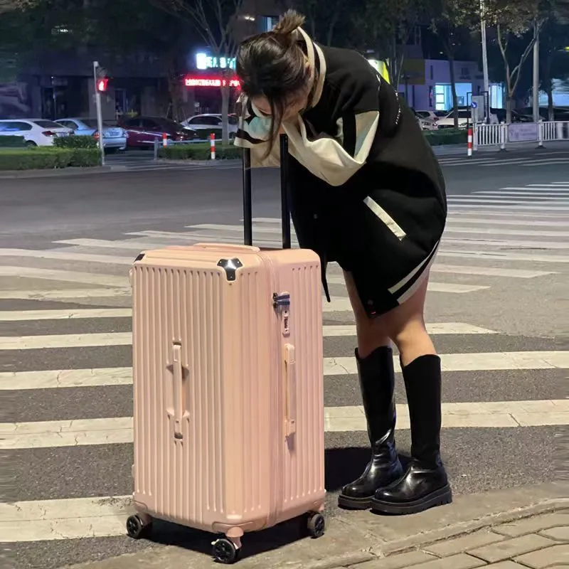 开学季女学生旅行箱高颜值超大容量铝合金包角万向轮行李箱pc箱