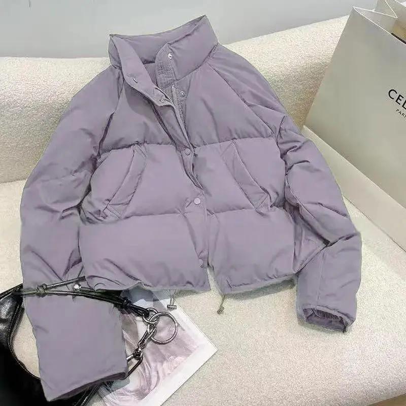 2023新款韩版小个子立领时尚休闲短款羽服女学生面包服外套冬显瘦