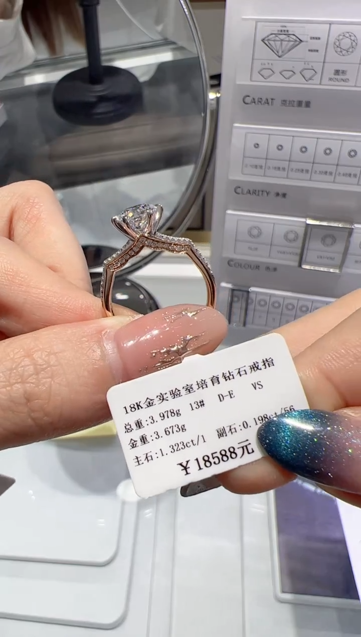 【闪购商品】实验室培育钻石18K金镶嵌@@