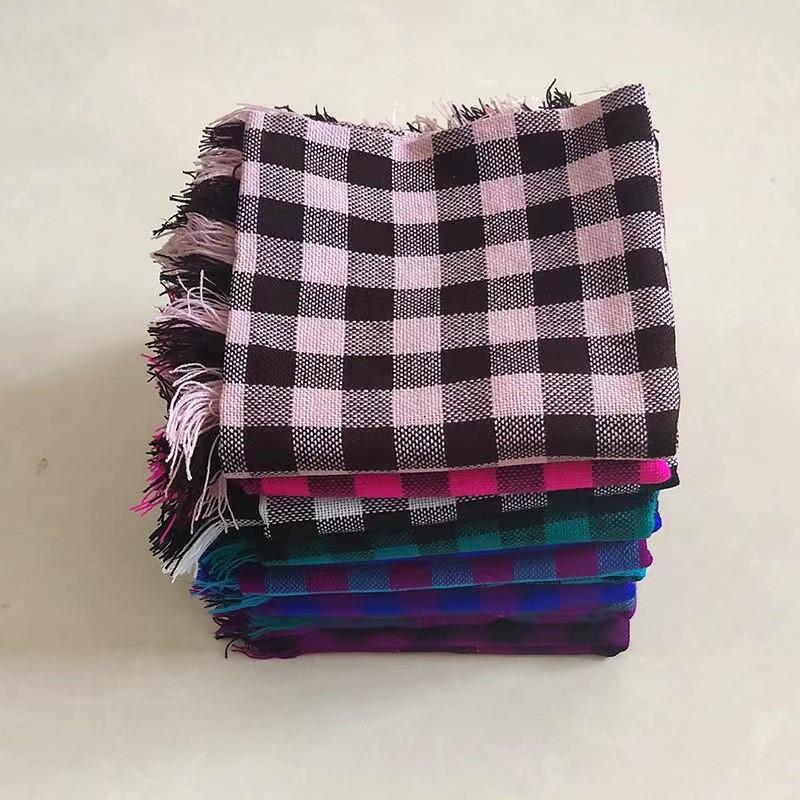 农村包头巾东北大妈村姑奶奶老年人四方格子围巾女加厚加大绿色