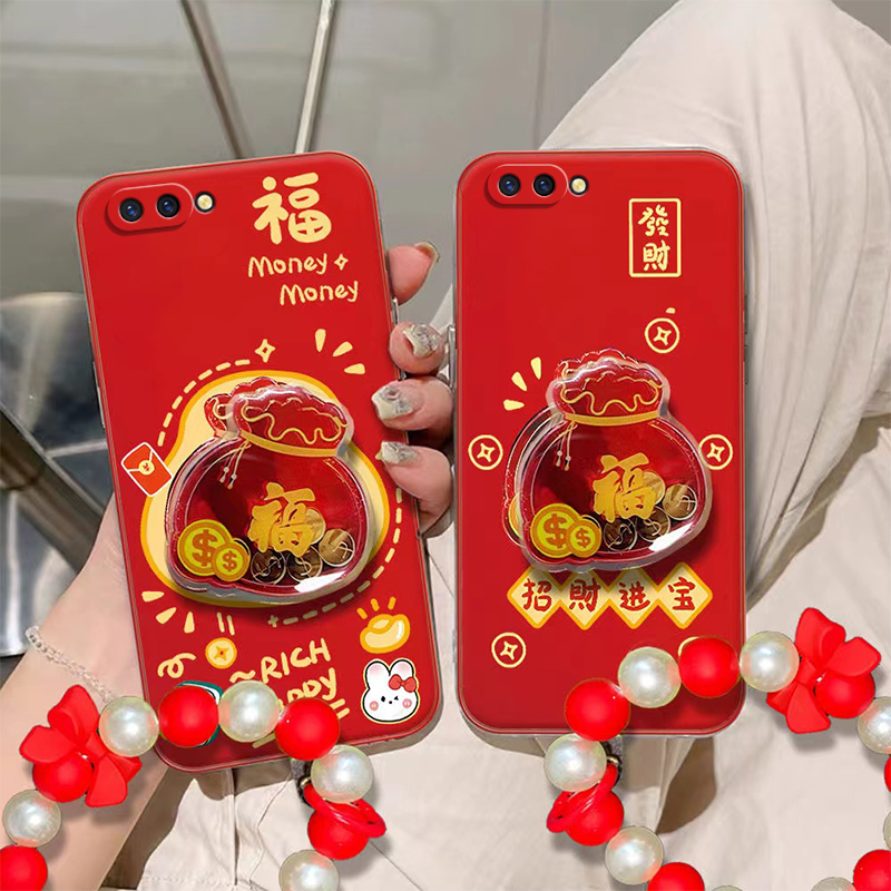 适用oppor11plus手机壳高级创意女款防摔个性彩绘全包女福袋HAPPY
