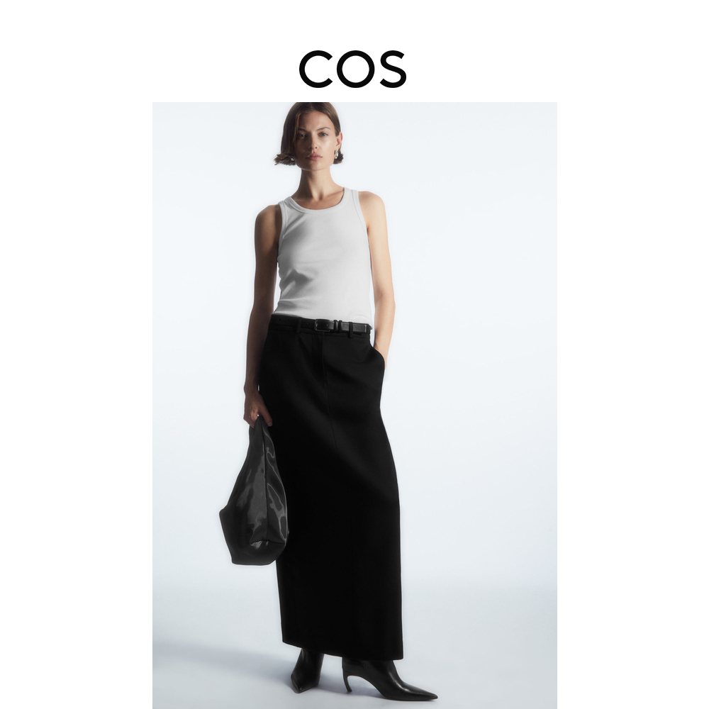 COS女装 修身版型圆领弹力基础背心白色2023夏季新品0888940046