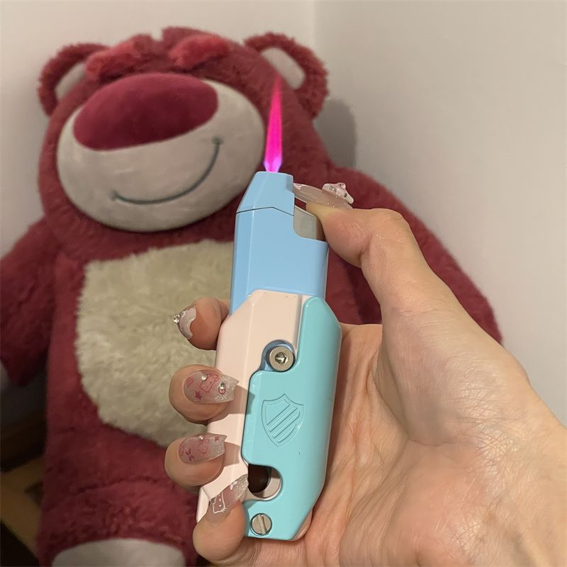 网红新款萝卜打火机防风充气创意个性炫酷伸缩折叠点烟器男友闺蜜
