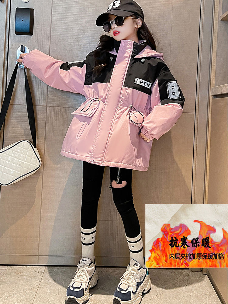 巴拉巴拉女童棉衣外套秋冬装2023新款洋气中大儿童冬装派克服加绒