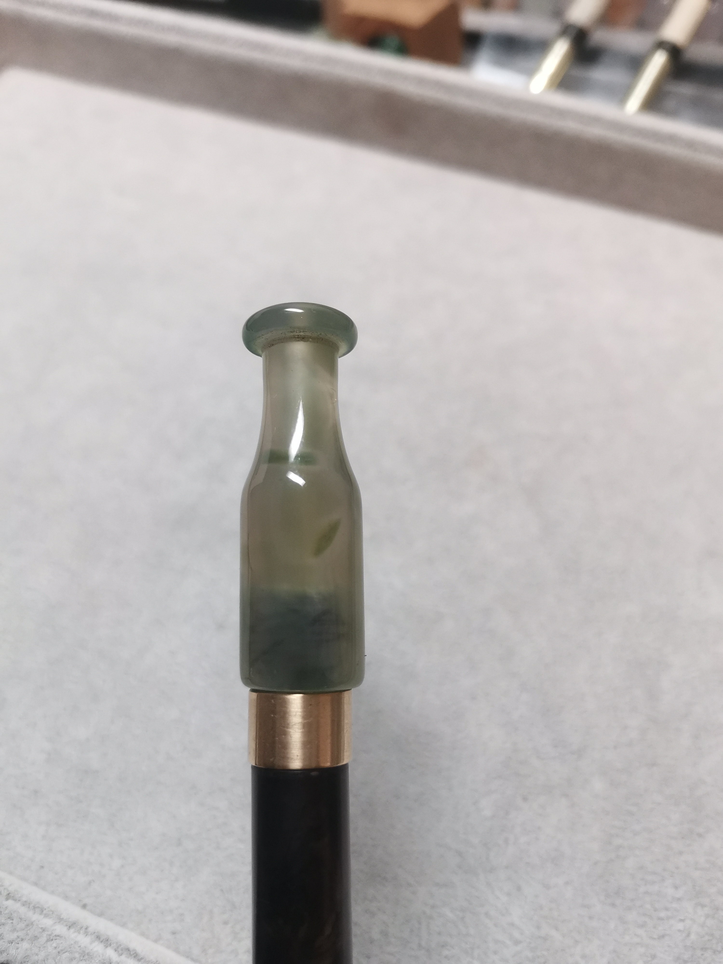 玛瑙烟嘴白铜烟锅紫光檀烟杆
