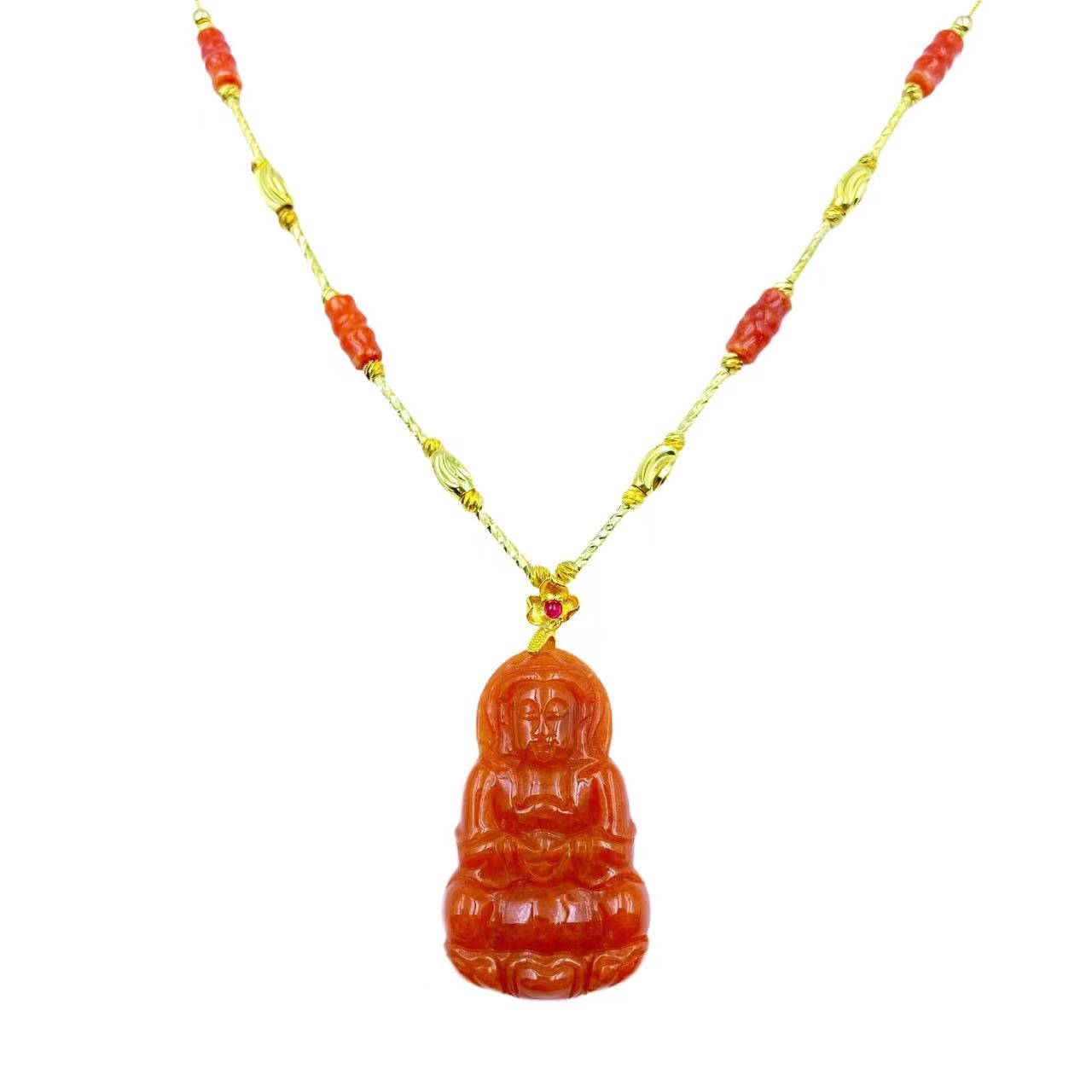 【金姐专属】红翡翠气质观音珠珠项链F557（赠包装）多样性发