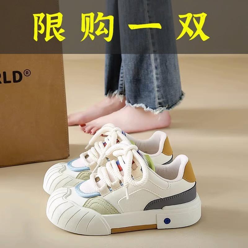 红蜻蜓牌爆款秋季女鞋小众百搭休闲饼干板鞋松糕厚底运动小白鞋