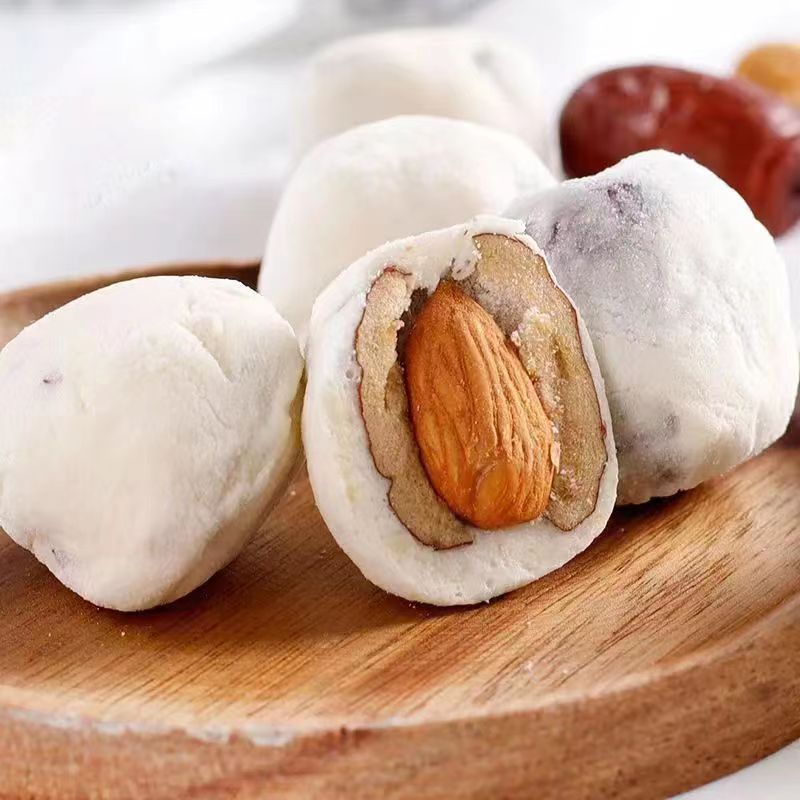 夹心原口味奶枣手工夹心巴旦木仁红枣无核休闲零食美味香浓小零食