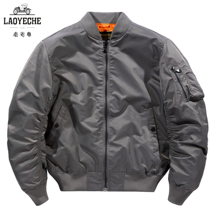 老爷车秋冬新款潮牌休闲MA1宽松飞行服纯色加棉保暖户外防风工装