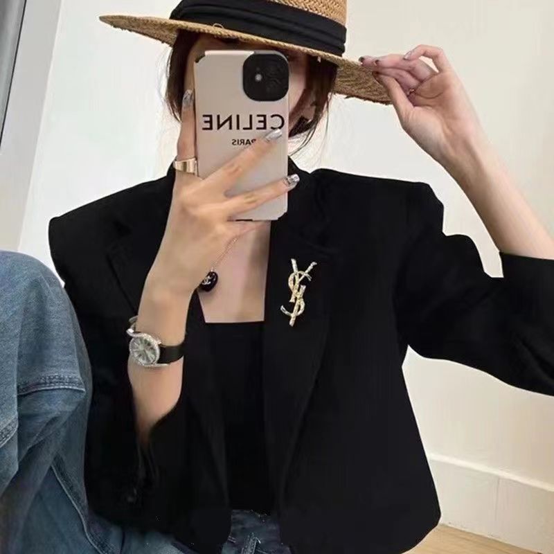 2024新款杨树林字母LSY胸针 个性气质奢华别针毛衣女西装饰品配饰