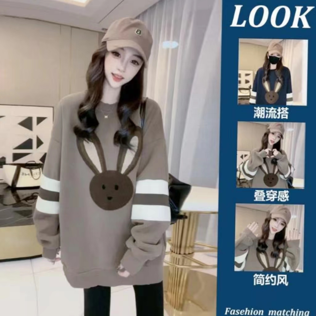 哺乳衣服秋冬外出辣妈款休闲圆领加绒加厚卫衣产后哺乳期喂奶衣