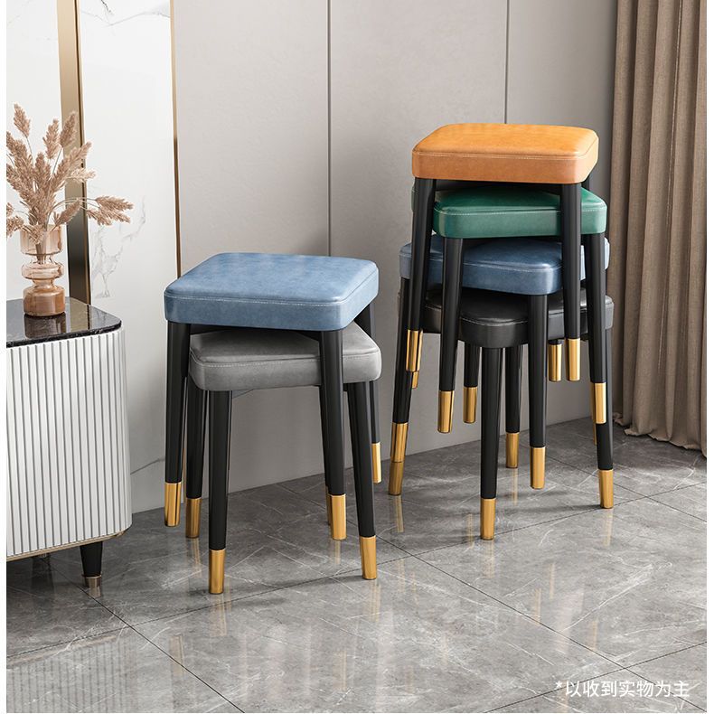 家用凳子可叠放方凳板凳椅子轻奢餐桌圆凳备用小矮凳客厅现代简约