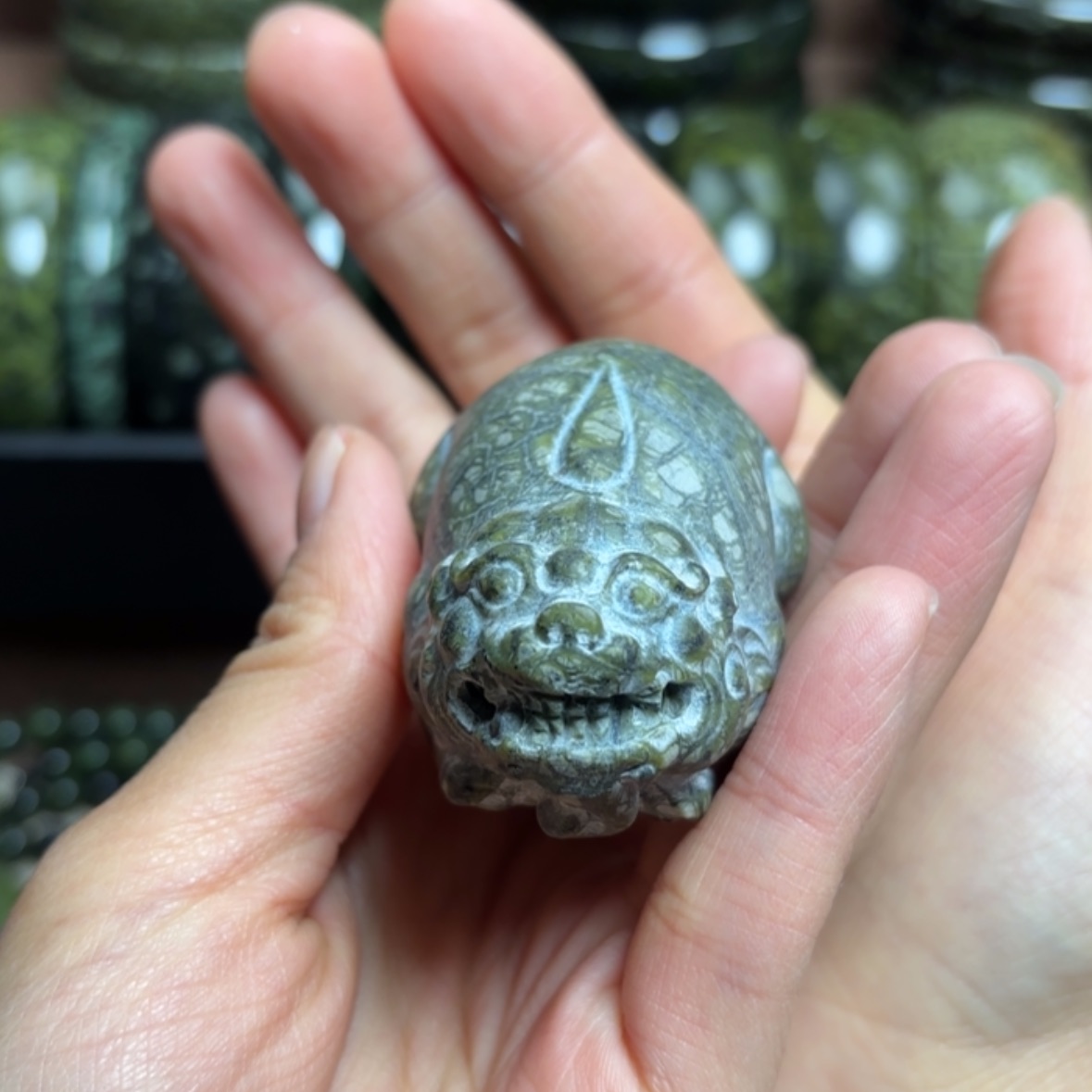 【闪购商品】蛇纹石玉貔貅未镶嵌路***过