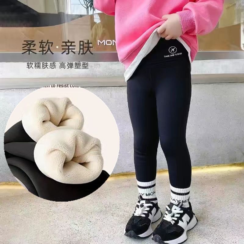 女童打底裤宝宝秋冬外穿幼儿鲨鱼裤1---3岁芭比裤高弹黑色修身