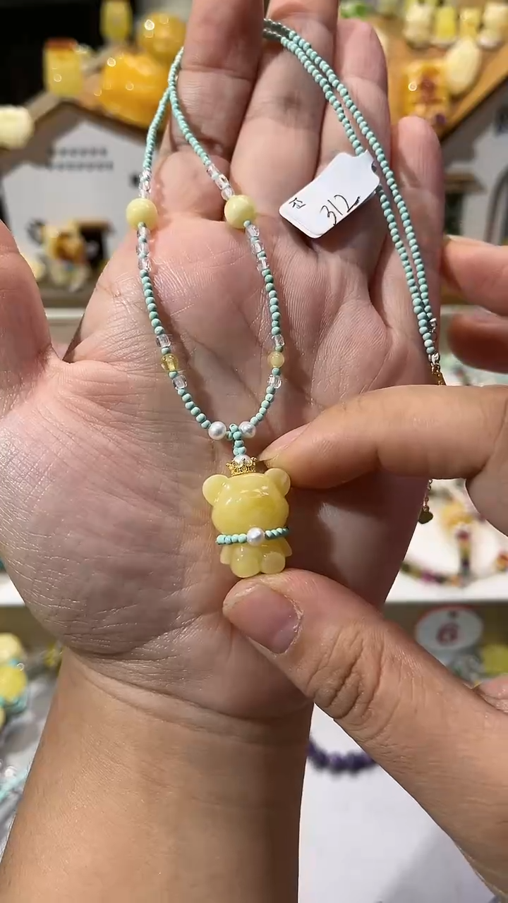 【闪购商品】蜜蜡项链未镶嵌蜜蜡小熊项链