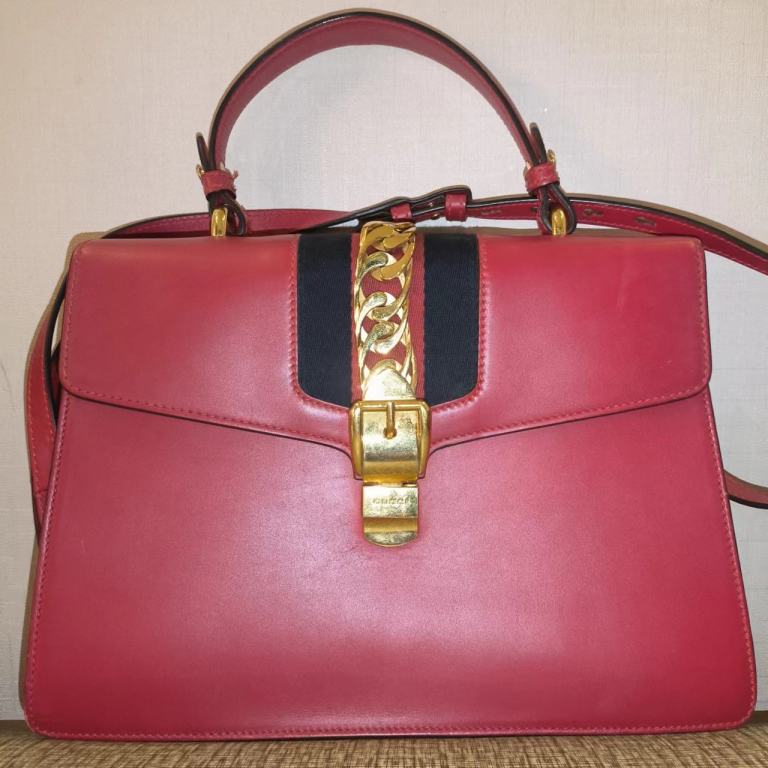 95新 GUCCI/古驰 红色塞尔维亚包   656  6070