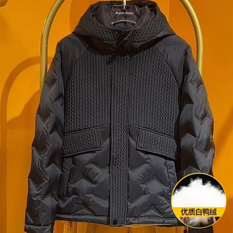 羽绒服男短款百搭时尚休闲优质加厚保暖黑色连帽宽松休闲百搭韩版