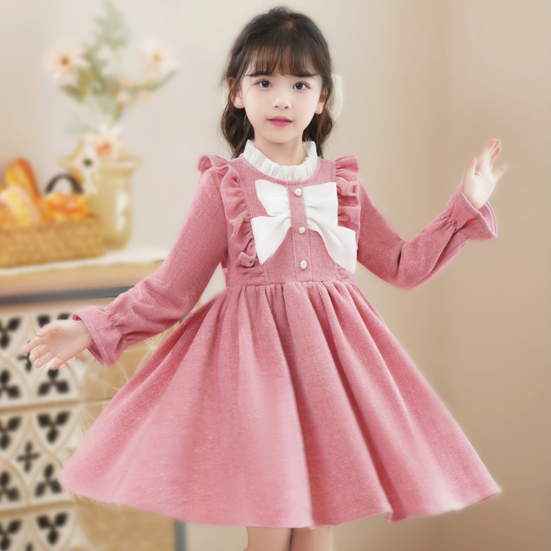 【礼品勿拍】秋冬季2023新款儿童冬装女童连衣裙新年裙子vbn