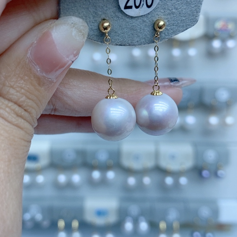 【闪购商品】淡水珍珠耳饰18K金镶嵌206
