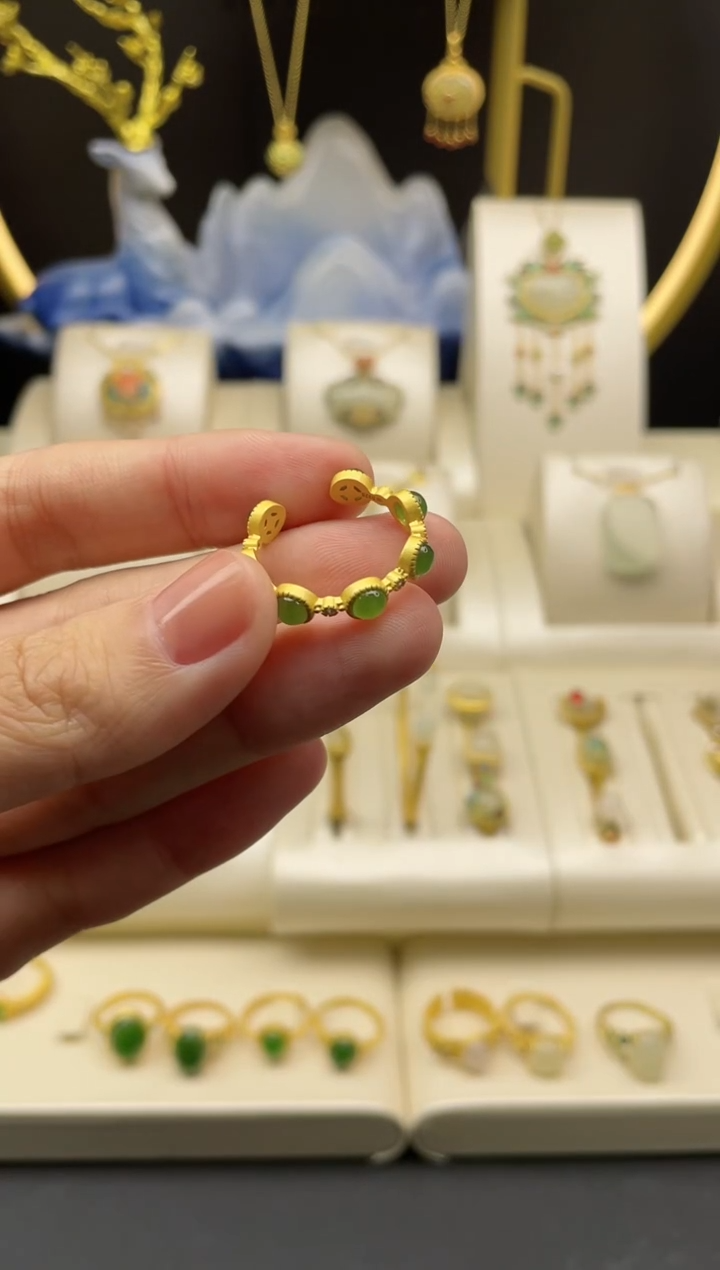 【闪购商品】和田玉戒指银S925镶嵌和田玉戒指