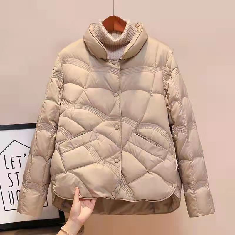 高端轻薄羽绒棉服短款2022年新款棉服小个子时尚洋气冬季棉服外套
