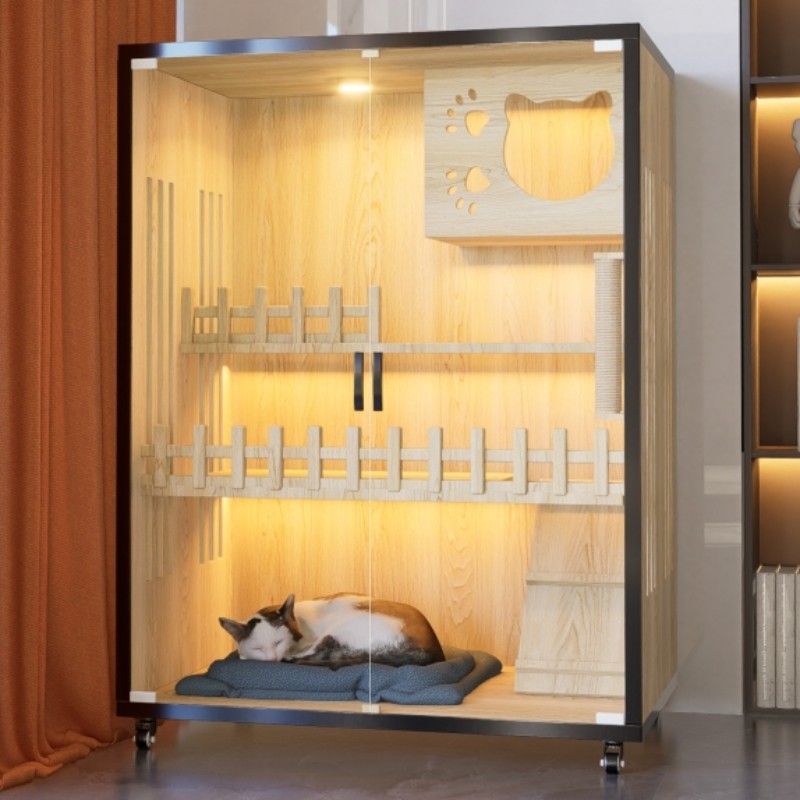 猫别墅实木猫笼子家用室内超大自由空间猫舍猫柜猫窝猫咪房子猫屋