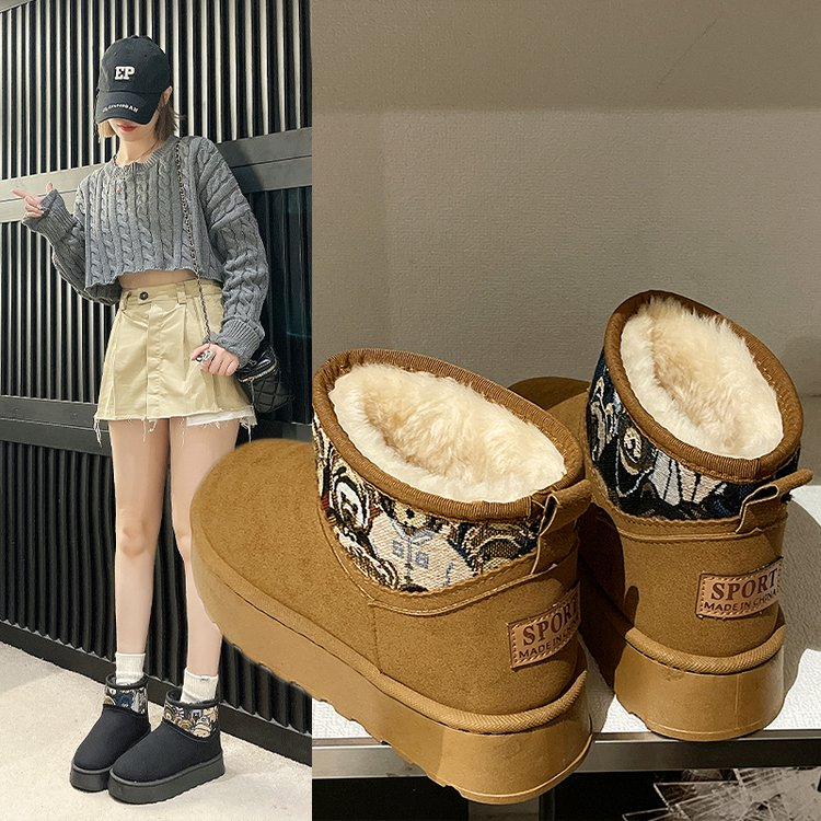 【香奈奢品】冬季2023新款加绒加厚雪地靴防水棉鞋女百搭