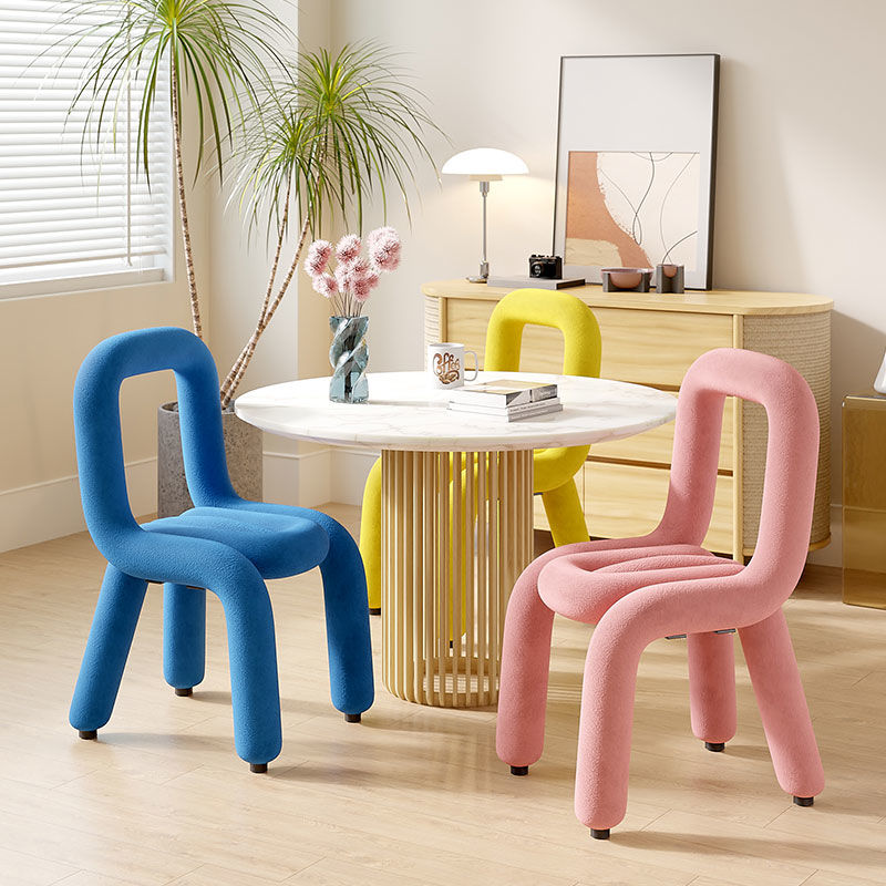 【小扬哥推荐】异形椅艺术化妆椅卧室梳妆凳子弯管设计感女生梳妆