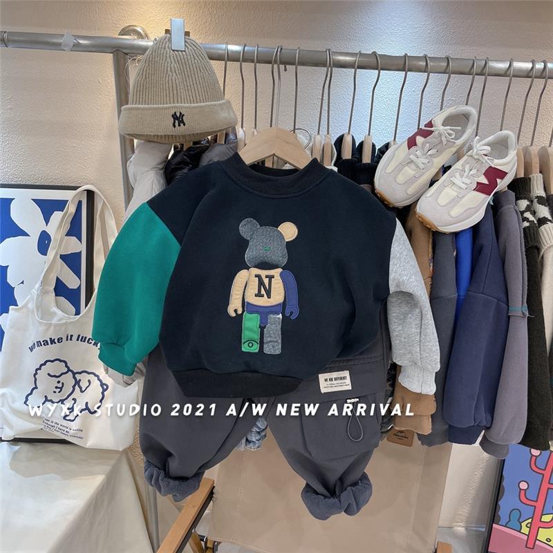 儿童卫衣2023新款韩版童装中小童洋气卡通男女童冬装加绒加厚长袖