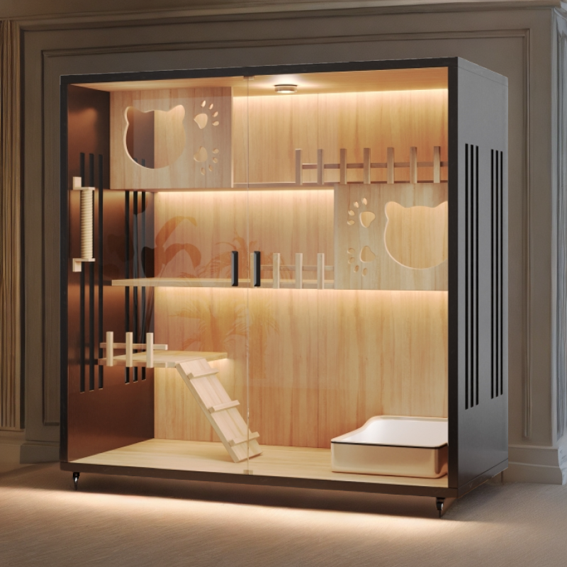 猫咪家用室内猫别墅实木猫笼室内猫窝猫房子超大自由空间猫柜猫屋