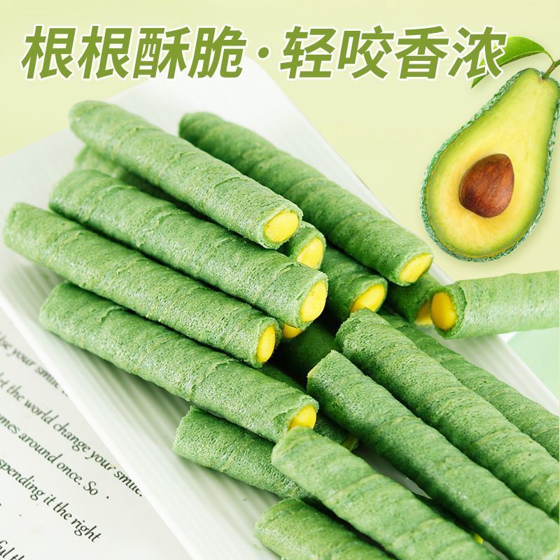 牛油果香蕉味夹心蛋卷香浓酥脆办公下午茶即食美味休闲解馋小零食