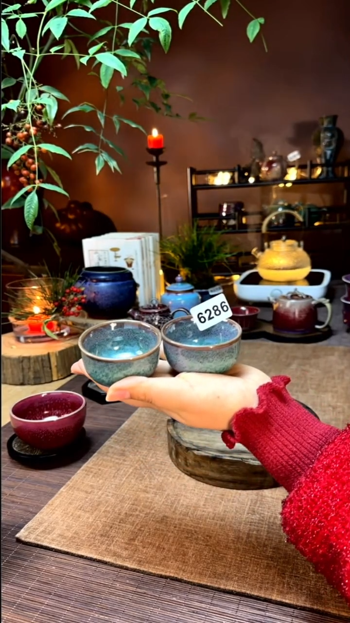 【闪购商品】钧瓷带落款小客杯（一对)6286
