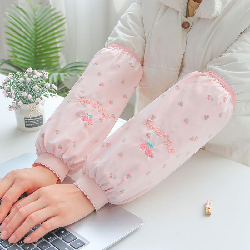 袖套女冬季上班长款套袖成人工作办公室防脏护袖学生可爱保暖M22