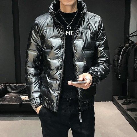 波司豋潮牌高端亮面羽绒服男短款立领潮流青年冬季男士羽绒你那保
