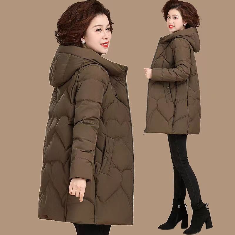 波司豋妈妈羽绒服服中长款大码2022新款老年人棉袄中老年女冬装外