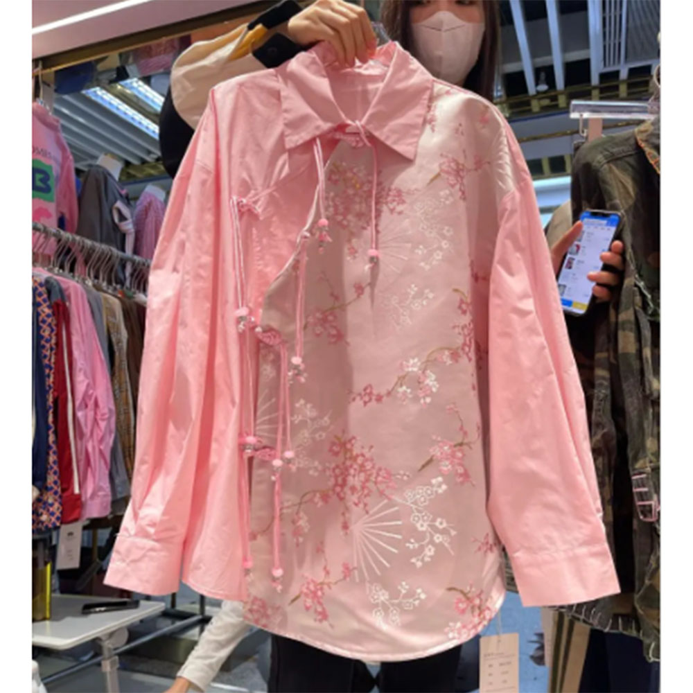 【苗小年】春季温柔系凡尔赛茶里茶气新中式国风盘扣气质衬衫 881