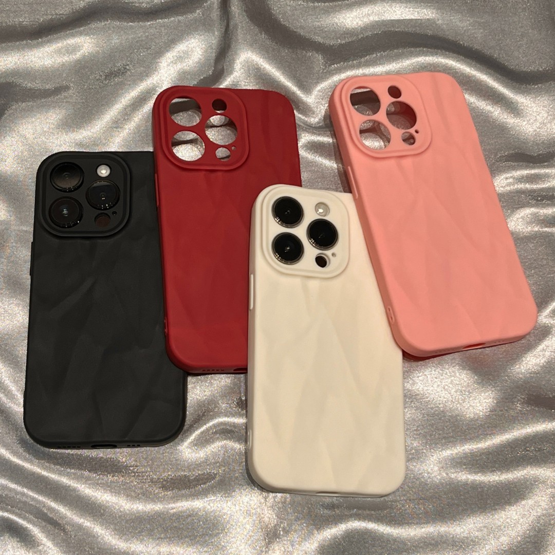 高级肤感褶皱iPhone15苹果14promax手机壳全包创意小众个性13软女