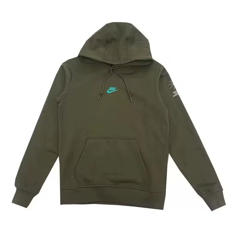 Nike/耐克连帽运动休闲男子加绒保暖套头衫长袖卫衣绿8589-325