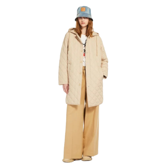 全新未使用  小花汤汤/MaxMara 新款女装中长连帽棉服