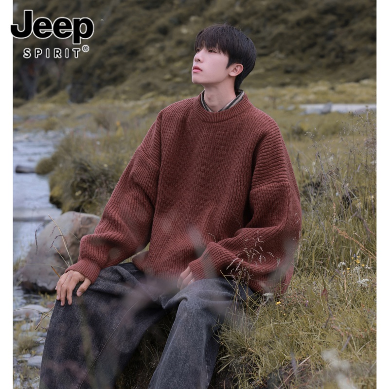 毛衣男款秋冬季日系复古青少年潮牌线衣外套宽松慵懒风套头针织衫